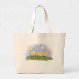 Frühlingstasche mit Charme und Gänseblümchen Jumbo Stoffbeutel
