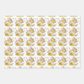 Frühlingstee Party Gelbe Teeköpfe und Rose Geschenkpapier Set (Vorderseite 2)
