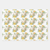 Frühlingstee Party Gelbe Teeköpfe und Rose Geschenkpapier Set (Vorderseite)