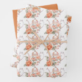 Frühlingstee Party Orange Teapots und Rose Geschenkpapier Set (Beispiel)