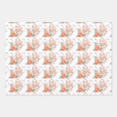 Frühlingstee Party Orange Teapots und Rose Geschenkpapier Set (Vorderseite)