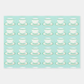 Frühlingstee Party Türkis und Gelb Geschenkpapier Set (Vorderseite 2)