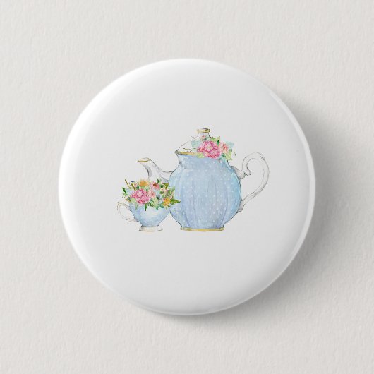 Frühlingstee, Tee, Tee, Blumentee, Blume Button (Vorderseite)