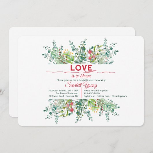 Frühlingsteileinladung Einladung (Vorne/Hinten)