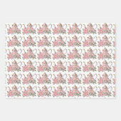 Frühlingsteppi Party Rosa Teeköpfe und Rose Geschenkpapier Set (Vorderseite 3)