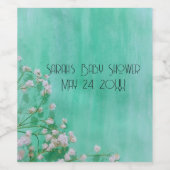 Frühlingsthema Babys in Bloom Twins Baby Dusche Weinetikett (Einzelnes Label)