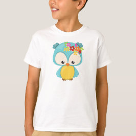 Frühlingstiere, Niedliche Eule, kleine Eule, Blume T-Shirt