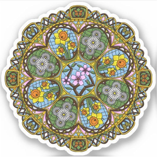 Frühlingstil-Sticker Aufkleber (Vorderseite)