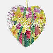 Frühlingstraffe Blume Gelb und Rosa personalisiere Keramik Ornament (Rechts)
