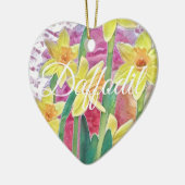 Frühlingstraffe Blume Gelb und Rosa personalisiere Keramik Ornament (Links)