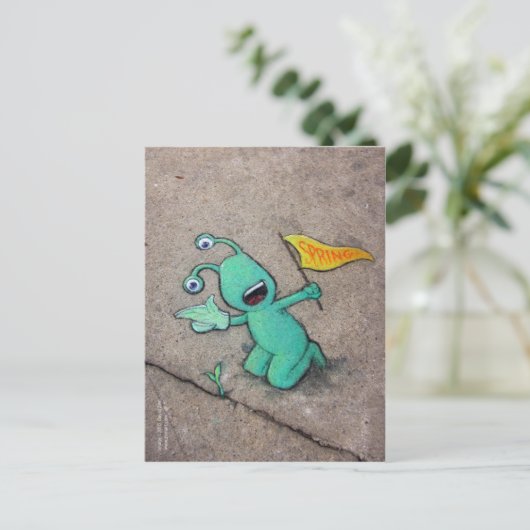 Frühlingstraining Postkarte (Stehend Vorderseite)