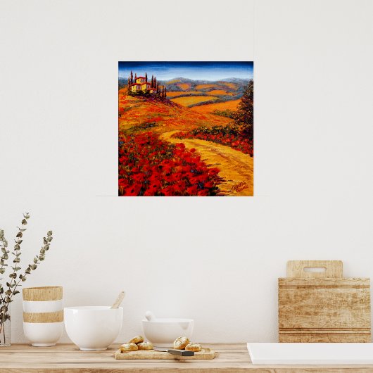 Frühlingstrasse Toskana Poster (Küche)