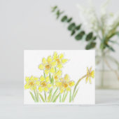 Frühlingstriche Gelbe Blume Postkarte (Stehend Vorderseite)