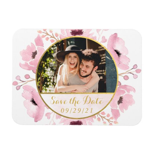 Frühlingstriche Wasserfarben Save the Date Magnet (Horizontal)
