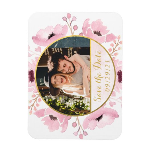 Frühlingstriche Wasserfarben Save the Date Magnet (Vertikal)