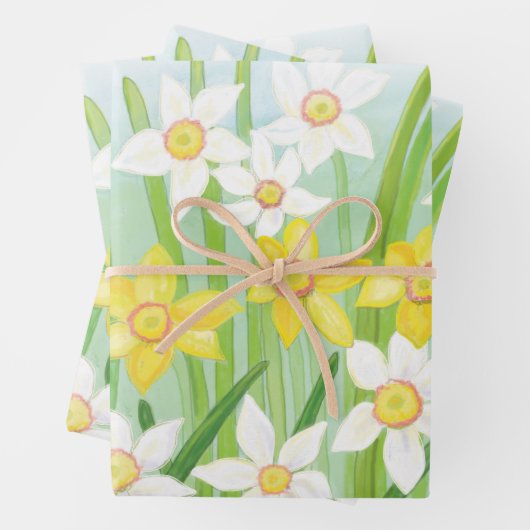 Frühlingstrockner aus Weiß und Gelb Geschenkpapier Set (Beispiel)