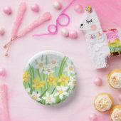 Frühlingstrockner aus Weiß und Gelb Pappteller (Party)