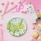 Frühlingstrockner aus Weiß und Gelb Pappteller (Party)