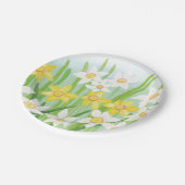 Frühlingstrockner aus Weiß und Gelb Pappteller (Schrägansicht)