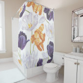 Frühlingstulips, großer blumengeschmückter Hinterg Duschvorhang (Beispiel)