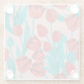Frühlingstulips, handgezeichnet Blumenmuster Glasuntersetzer (Rückseite)
