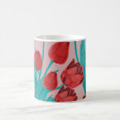 Frühlingstulips, handgezeichnet Blumenmuster Kaffeetasse (Mittel)