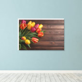 Frühlingstulis für den Valentinstag Leinwanddruck (Insitu (Holzboden))