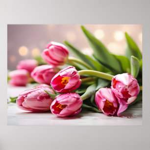 Frühlingstulis für den Valentinstag Poster