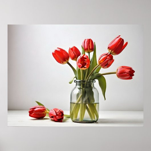 Frühlingstulis für den Valentinstag Poster (Vorne)