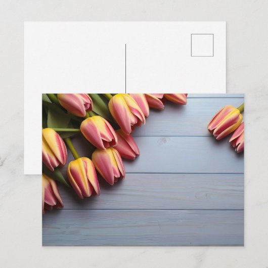 Frühlingstulis für den Valentinstag Postkarte (Vorne/Hinten)