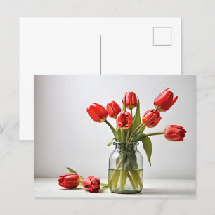 Frühlingstulis für den Valentinstag Postkarte