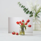 Frühlingstulis für den Valentinstag Postkarte (Stehend Vorderseite)