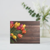 Frühlingstulis für den Valentinstag Postkarte (Stehend Vorderseite)