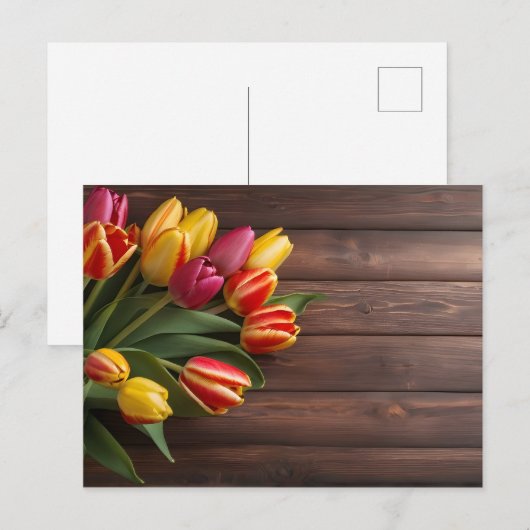 Frühlingstulis für den Valentinstag Postkarte (Vorne/Hinten)
