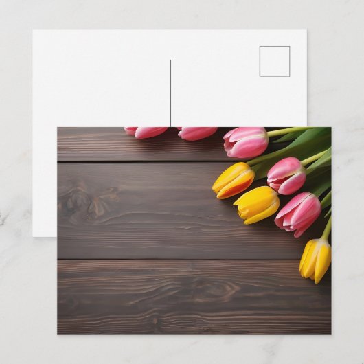 Frühlingstulis für den Valentinstag Postkarte (Vorne/Hinten)