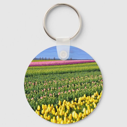 Frühlingstulpenfeld Schlüsselanhänger (Vorderseite)