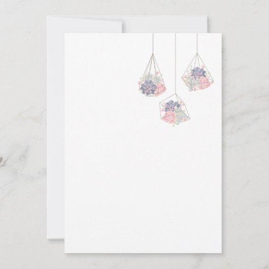 Frühlingsukkulturen, die das Datum speichern Save The Date (Rückseite)