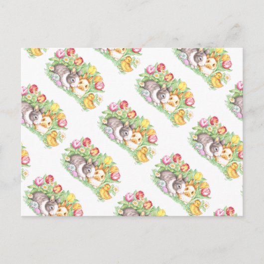 Frühlingsurlaub Ostern Bunny Postcard Feiertagspostkarte (Vorderseite)