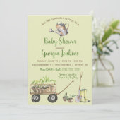 Frühlingsvegetation Garden Watering Can Baby Dusch Einladung (Stehend Vorderseite)