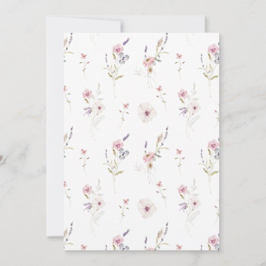 Frühlingsveranstaltung der Wildblume Taufe für Mäd Einladung (Rückseite)