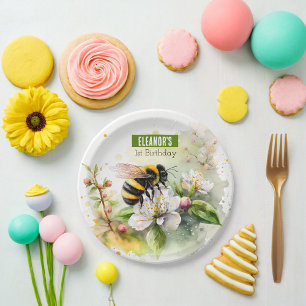 Frühlingsvibes Bumblebee - Geburtstagsparty - Pappteller