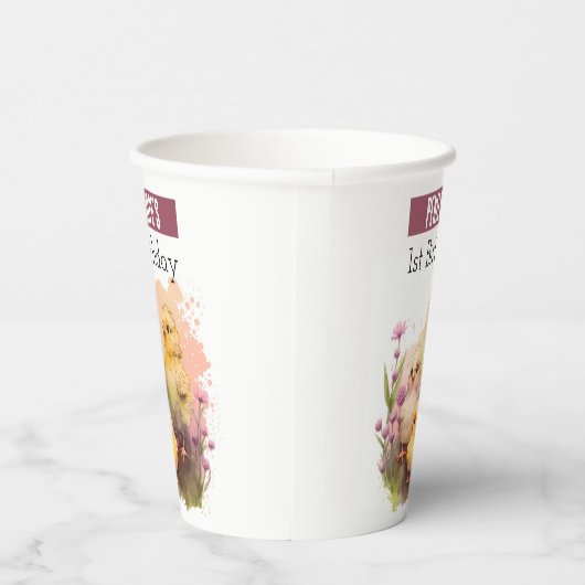 Frühlingsvibes Chicks - 1. Geburtstag - Pappbecher (Rechts)