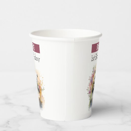 Frühlingsvibes Panda - 1. Geburtstag - Pappbecher (Rechts)