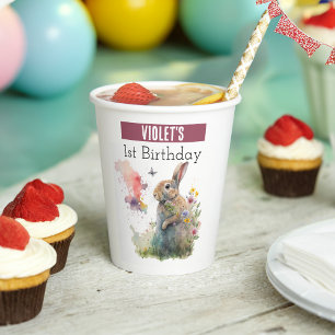 Frühlingsvibes Rabbit - 1. Geburtstag - Pappbecher