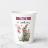 Frühlingsvibes Rabbit - 1. Geburtstag - Pappbecher (Vorderseite)