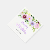 Frühlingsviolette Florale Geburtstagsfeier Serviette (Ecke)