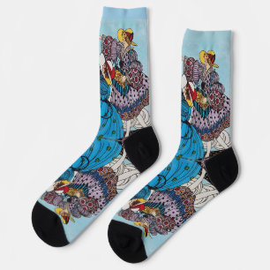 FRÜHLINGSVÖGEL / ART DECO MODE KOSTÜMDESIGNER SOCKEN