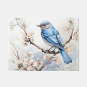 Frühlingsvogel im blühenden Baum Fußmatte (Vorderseite)