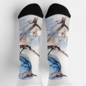 Frühlingsvogel im blühenden Baum Socken (Oben)