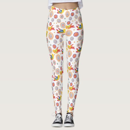 Frühlingsvögel Leggings (Vorderseite)